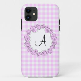 Rosa Monograma Lilac capas de iphone de verificaçã