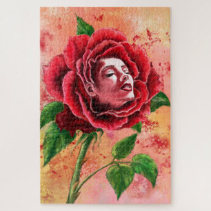 Rosa Mulher Jigsera Quebra-cabeça