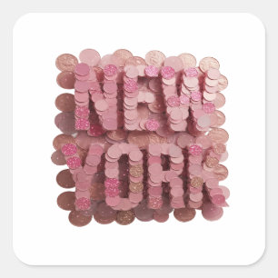 Rosa na Moda Etiqueta NEW YORK Design