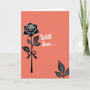 Rosa Negra Com Cartão de Amor