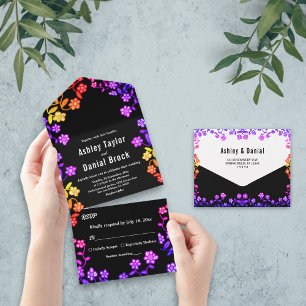 Rosa Neon Colors Moderno Casamento Floral
