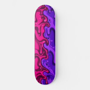 Rosa Neon Roxo Drip Skateboard Slime Derretendo