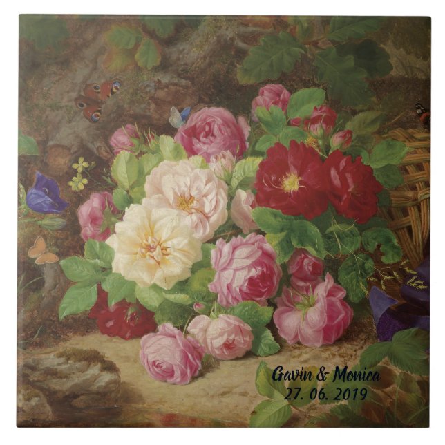 Rosa no chão da floresta com borboletas (Frente)