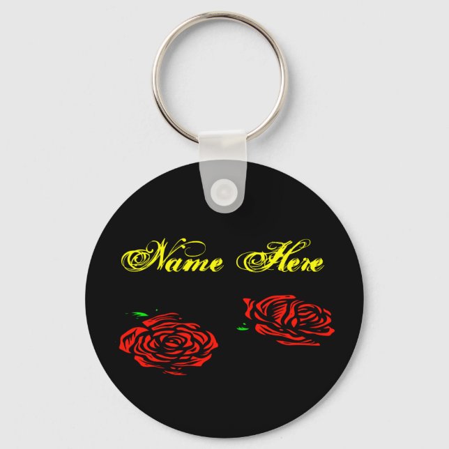 Rosa Nome Aqui Chaveiro (Frente)