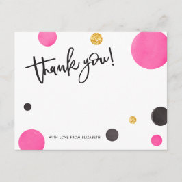 Rosa & obrigado Dourado você cartões - bolinhas