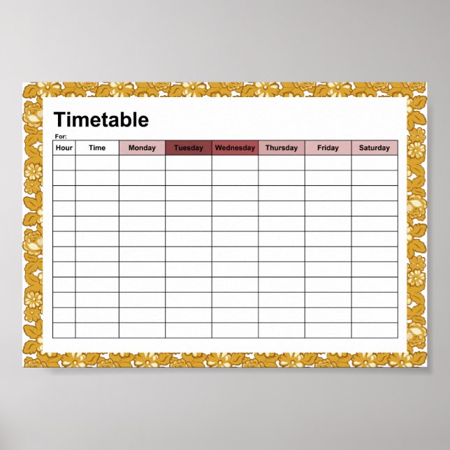 Rosa Padrão nos posters de programação de classe " (Frente)