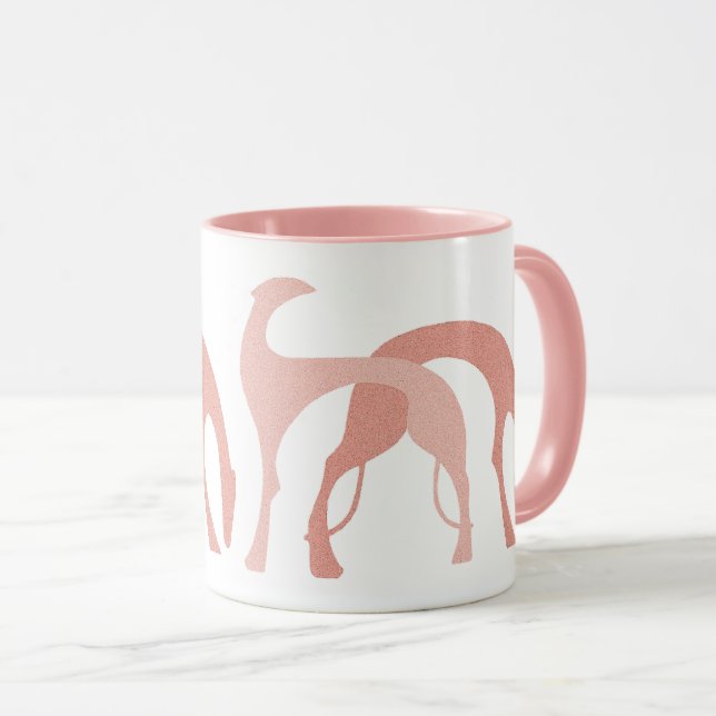 Rosa Peachy da caneca dos cães (Frente Esquerda)