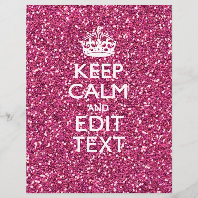 Rosa personalizado mantenha calma decor (Frente)