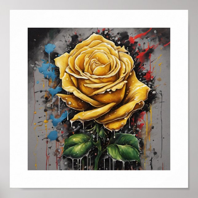 Rosa Poster do Caos Amarelo (Frente)