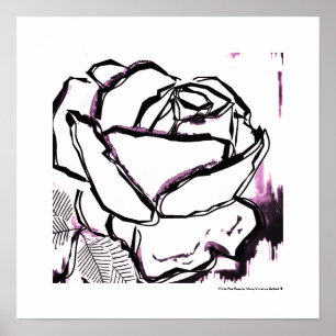 Rosa Preta-Branca-Rosa Rosa - Impressões de Poste