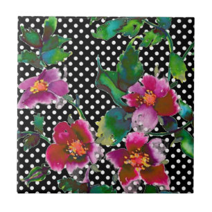 Rosa preto/branco de poca-pontos