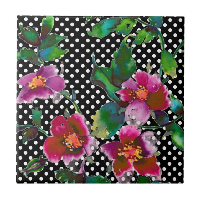 Rosa preto/branco de poca-pontos (Frente)