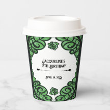 Rosa Princesa Aniversário Verde e Preto com Porta 