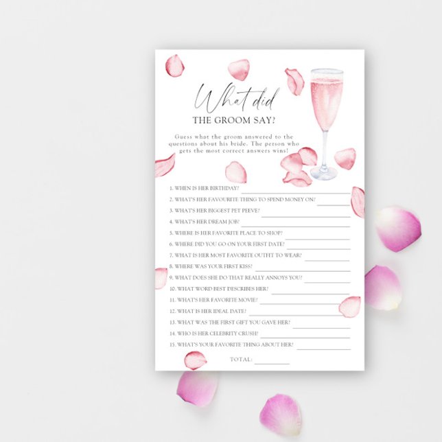 Rosa Prosecco - O que disse o noivo jogo de noiva (Criador carregado)