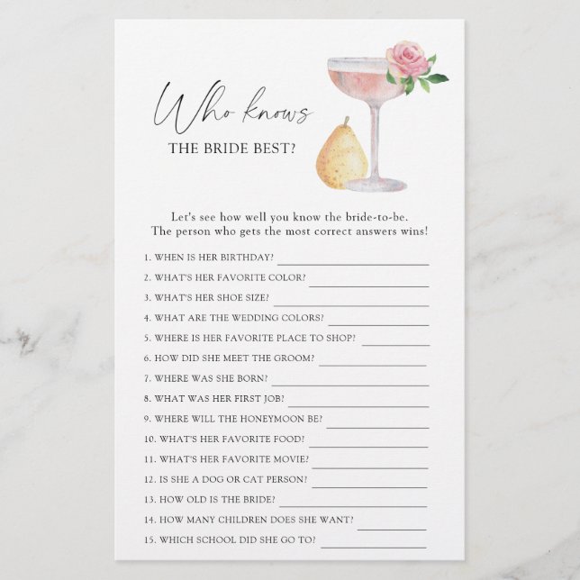 Rosa Prosecco - Quem conhece o melhor jogo da noiv (Frente)