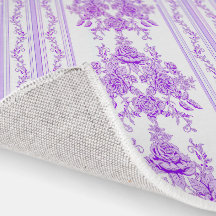 Rosa quente, branco, Toile, padrão floral, lavanda