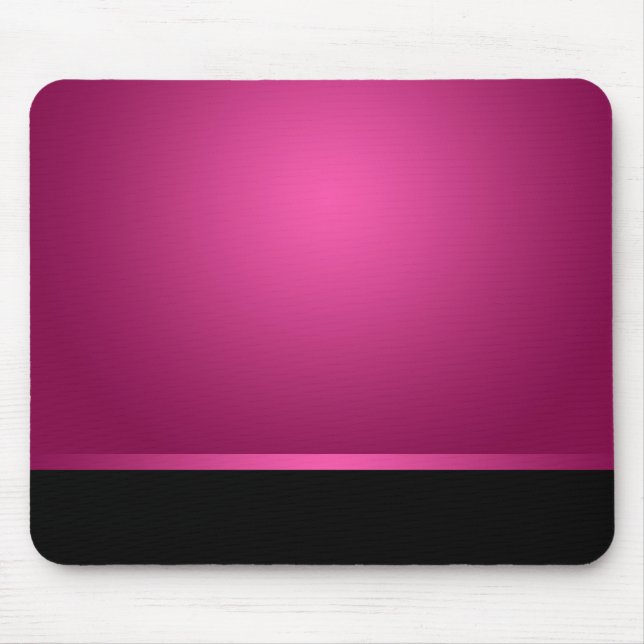 Rosa quente de Mousepad & preto escuros Mousemat (Frente)