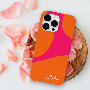 Rosa Quente e Laranja Abstrato Brilhante e Ousado