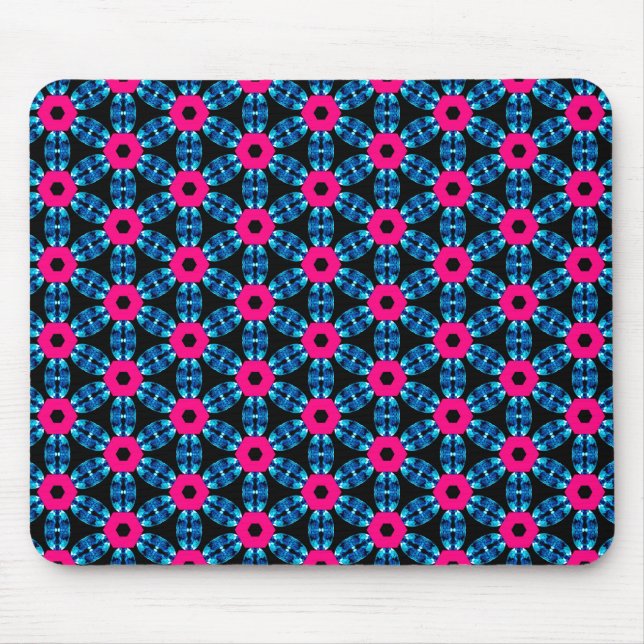 Rosa quente e Mousepad Azul Suíço (Frente)