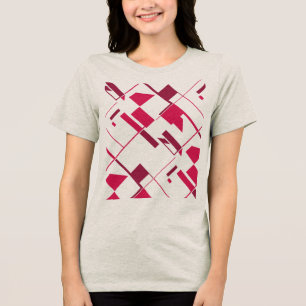 Rosa Red Burgundy Crisscross-Abstrato Art Impressã