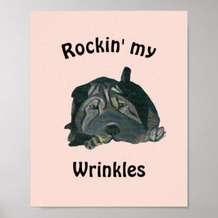 Rosa "Rockin' Meu Winkles Black Sharpei Poster