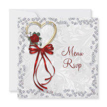 Rosa Romântica, Diamantes e Fita Vermelha Casament