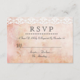 Rosa Romântico de Vintage e personalização de RSVP