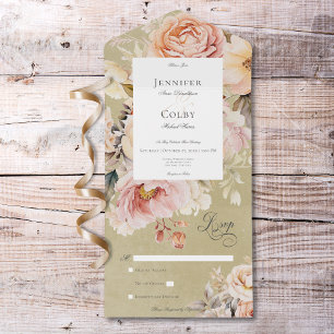 Rosa Romântico Russo e Rosas Esmagados Verde Sem J