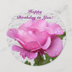 Rosa rosa - cartão floral com citação inspiradora