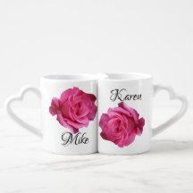 Rosa rosa personalizável, uma caneca floral Valent