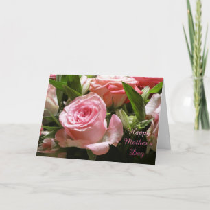 "Rosa Rosa Rosa Rosa Dia de as mães." Cartão