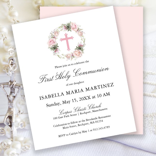 Rosa Rosa Rosa Rosa Orla Sagrada Primeira Comunhão (Criador carregado)