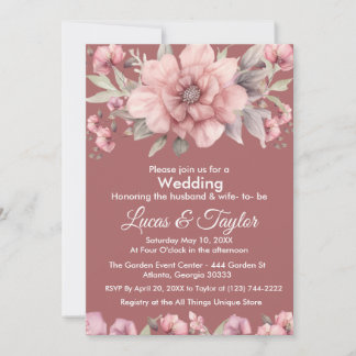 Rosa Rosa Rosa Rosa Rosa com Verde Convite para Ca