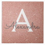 Rosa Rosa Rosa Rosa Rosa Dourada, Brilhante e Mono<br><div class="desc">Rosa rosa rosa Dourada Faux Glitter e Azulejos Elegantes Elegantes Sparkle. Essas Azulejos podem ser personalizadas para incluir seu nome inicial e próprio e fazer um excelente Rosa Rosa Rosa Dourada presente para um aniversário,  Chá de fraldas,  Chá de panela,  Festa de solteira ou casamento de garota.</div>