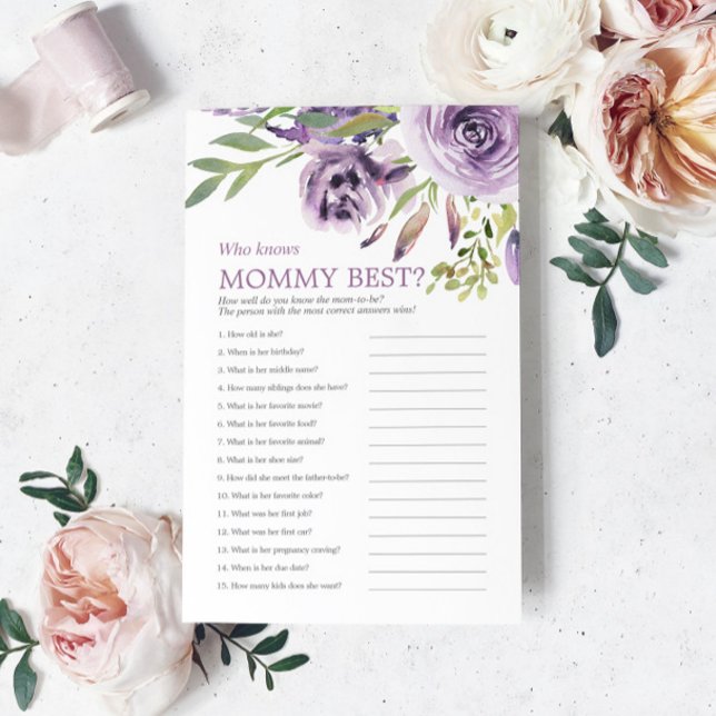 Rosa Roxo Floral Que Conhece O Melhor Jogo Da Mamã (Criador carregado)