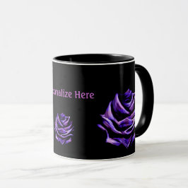 Rosa roxo na caneca Black Personated