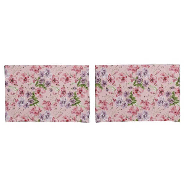 Rosa Roxo Verde Floral Verdejante Elegante (Frente - conjunto)