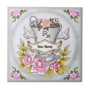 Rosa RX azulejo personalizado Mortar Pestle