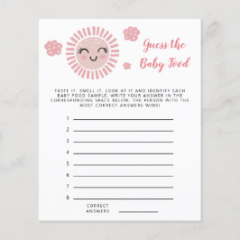 Rosa Sol Adivinha O Jogo Do Chá Da Comida Do Bebê