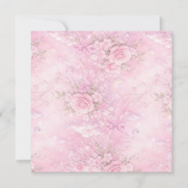 Rosa Sonhador Floral Pérolas Laços Brilho Pastel