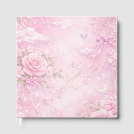 Rosa Sonhador Floral Pérolas Laços Brilho Pastel