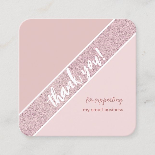 Rosa Suave Obrigado Cartão de visita Pequeno (Frente)