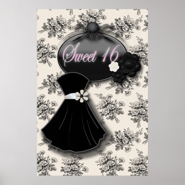 Rosa SWEET 16 BLACK GOWN poster (Frente)