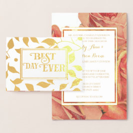 Rosa Tipografia de Folha de Ouro Convites de Casam