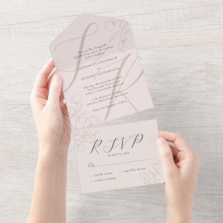 Rosa Tipografia Floral Minimalista Moderna Casamen