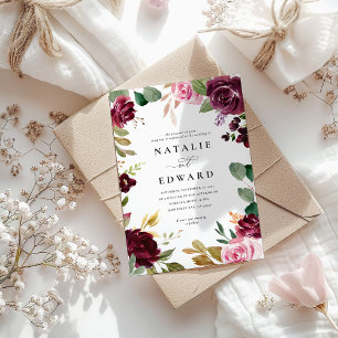 Rosa, verde silenciado de Borgonha e casamento