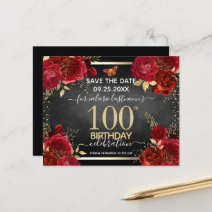 Rosa vermelha 100º Aniversário Salvar o Orçamento