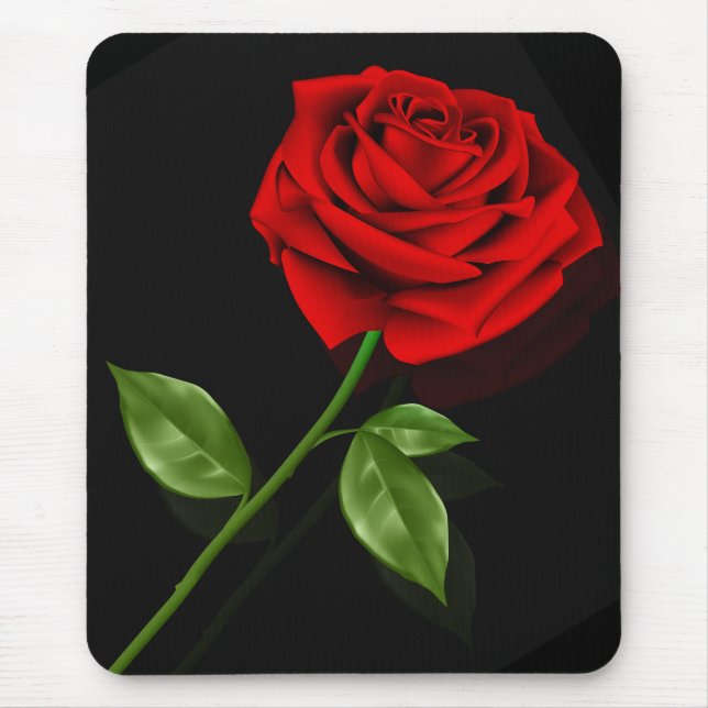 Rosa vermelha 2 Mousepad (Frente)