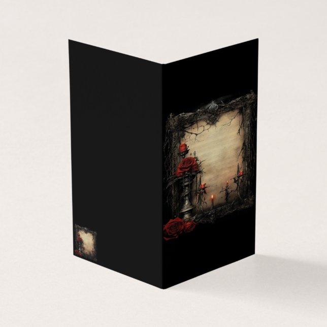 Rosa vermelha de Halloween com velas (Exterior)