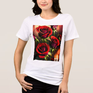 Rosa vermelha digital das flores da Trabalho de ar